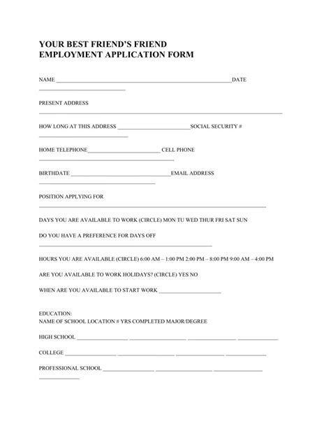 girl best friend application form|Best Friend Application Form Template